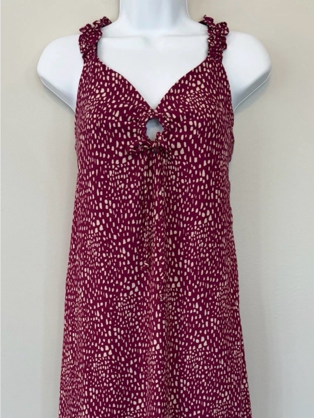 Sienna Sky Burgundy and Cream Printed Maxi Dress
